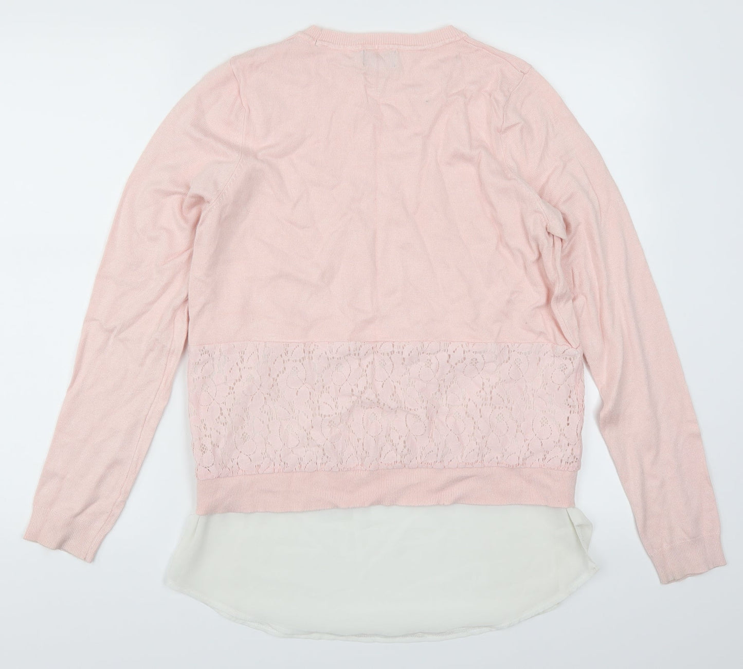 F&F Womens Pink  Lace Pullover Jumper Size 10