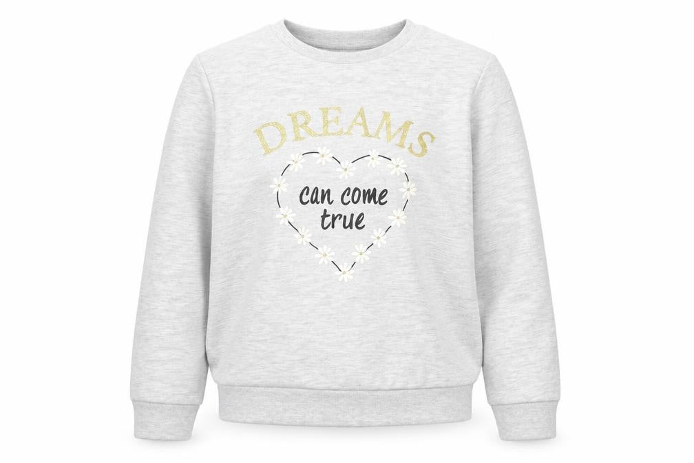 Lily & Dan Girls Grey   Pullover Sweatshirt Size 7-8 Years  - Dreams Can Come True