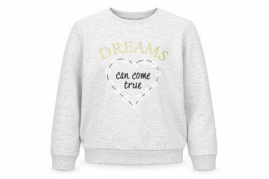 Lily & Dan Girls Grey   Pullover Sweatshirt Size 7-8 Years  - Dreams Can Come True