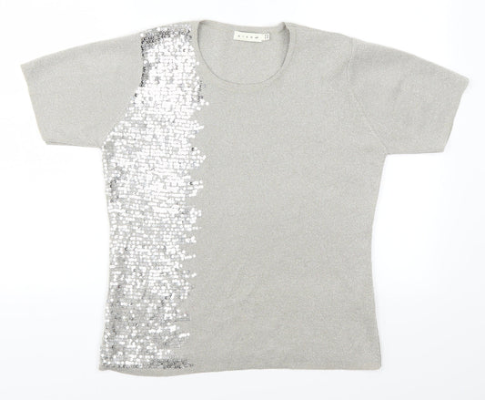 Mica Womens Grey   Basic T-Shirt Size 12