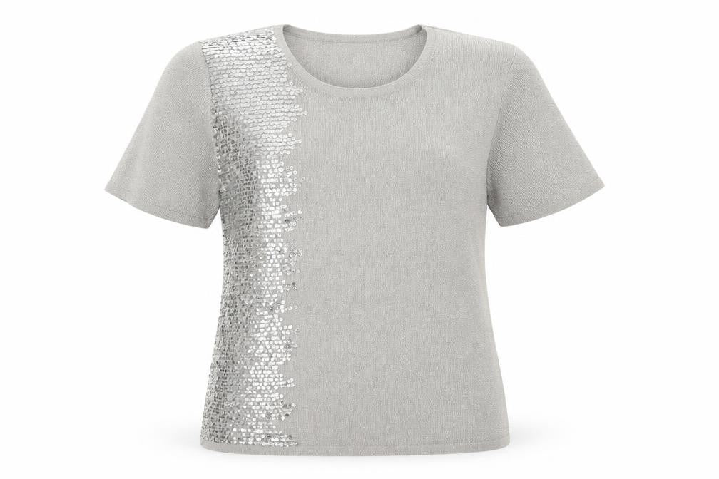 Mica Womens Grey   Basic T-Shirt Size 12