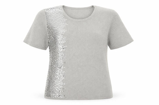 Mica Womens Grey   Basic T-Shirt Size 12