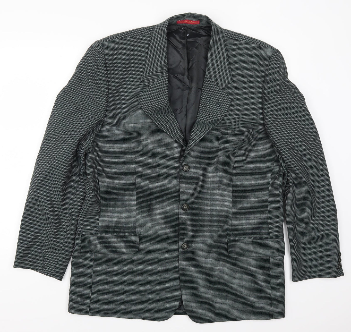 Debenham & Freebody Mens Green Check  Jacket Suit Jacket Size 42