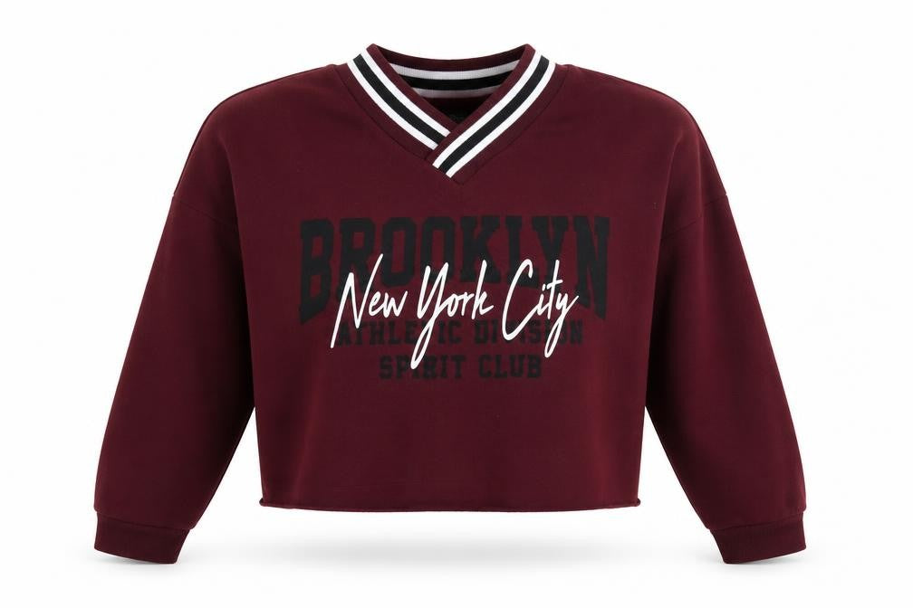 Primark Womens Red   Pullover Sweatshirt Size 6  - Brooklyn New York