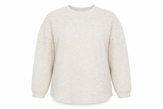 Papaya Womens Beige   Pullover Jumper Size 18  - beaded detail