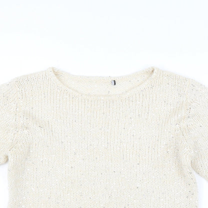 M&Co Womens Ivory   Pullover Jumper Size M  - sequins