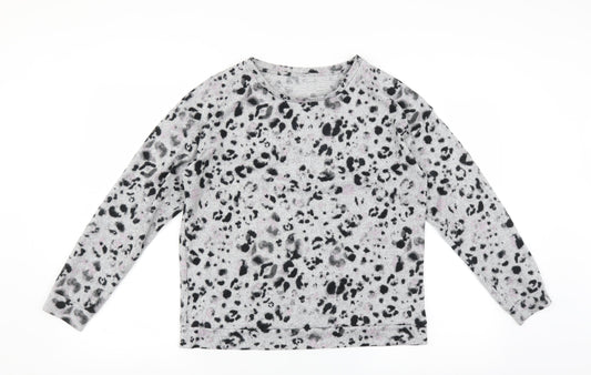 George Womens Grey Animal Print  Top Pyjama Top Size 8
