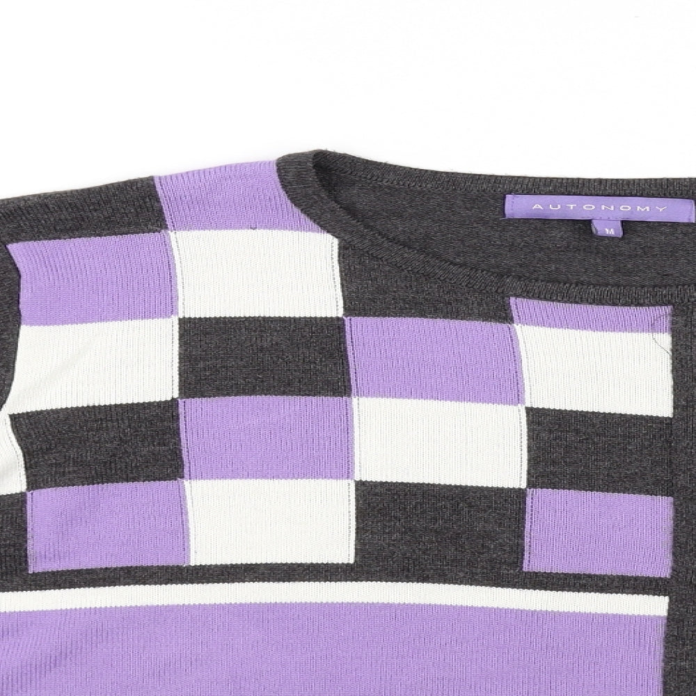 Autonomy Womens Grey Check  Pullover Jumper Size M