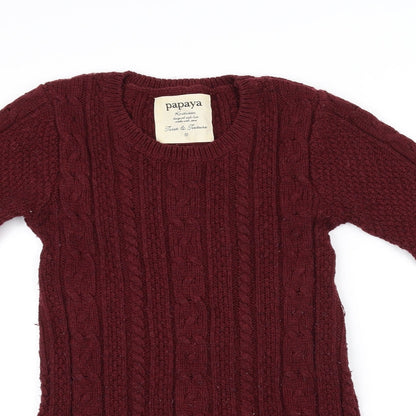Close-up detail of Papaya women’s red fit & flare, size UK 10