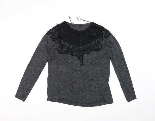 Zara Womens Grey   Basic T-Shirt Size 8