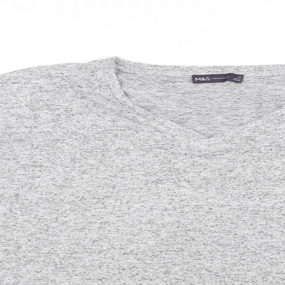 M&S Collection Womens Grey   Basic T-Shirt Size 14