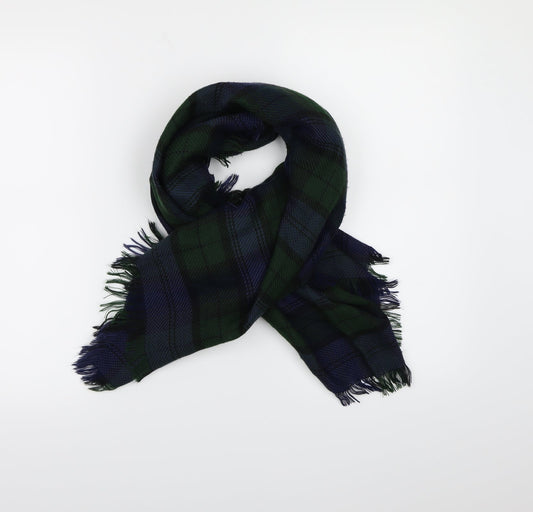 Preworn Womens Blue Check Knit  Scarf