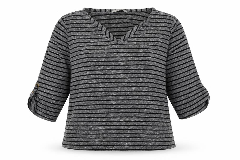 George Womens Grey Striped Knit Pullover Jumper Size 14