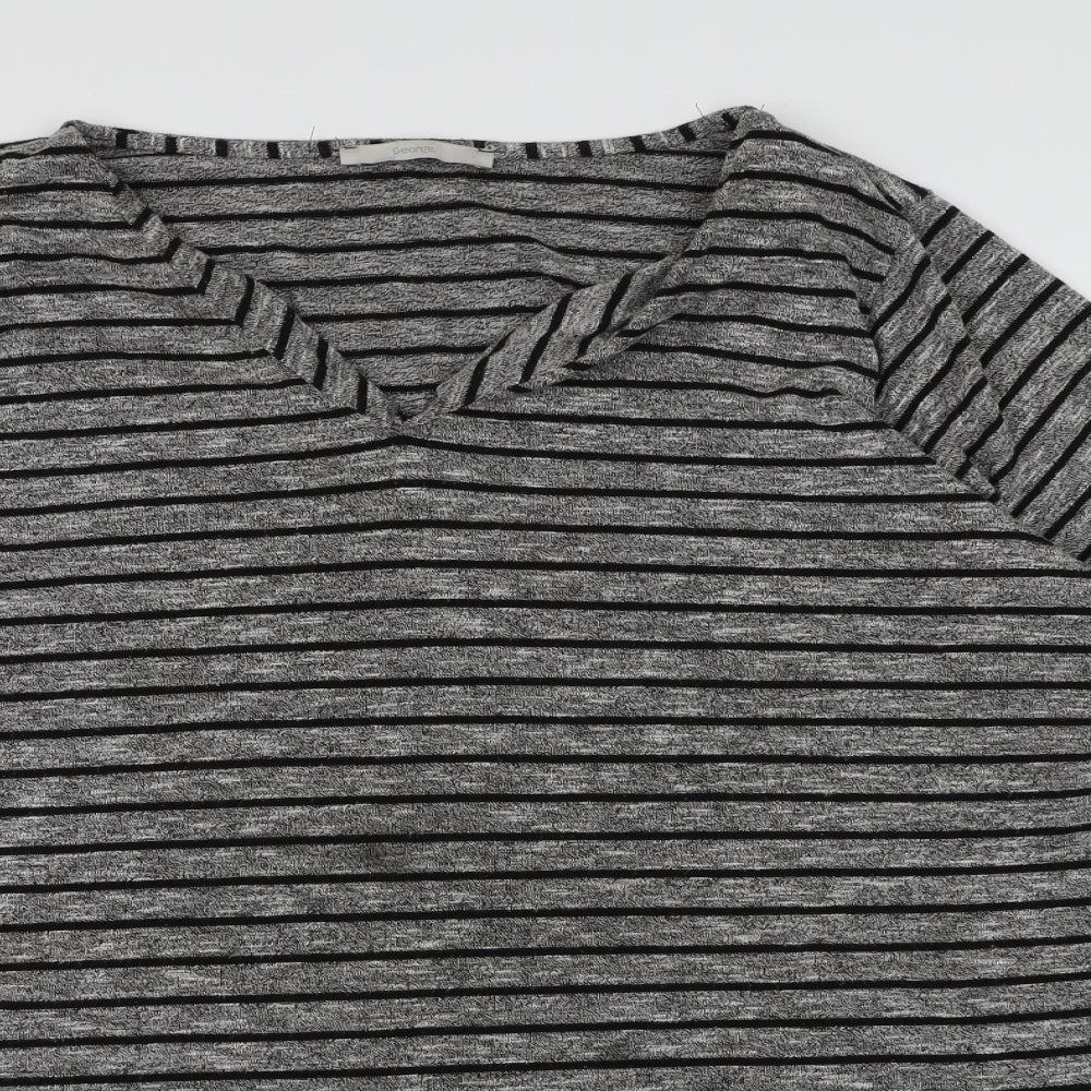 George Womens Grey Striped Knit Pullover Jumper Size 14