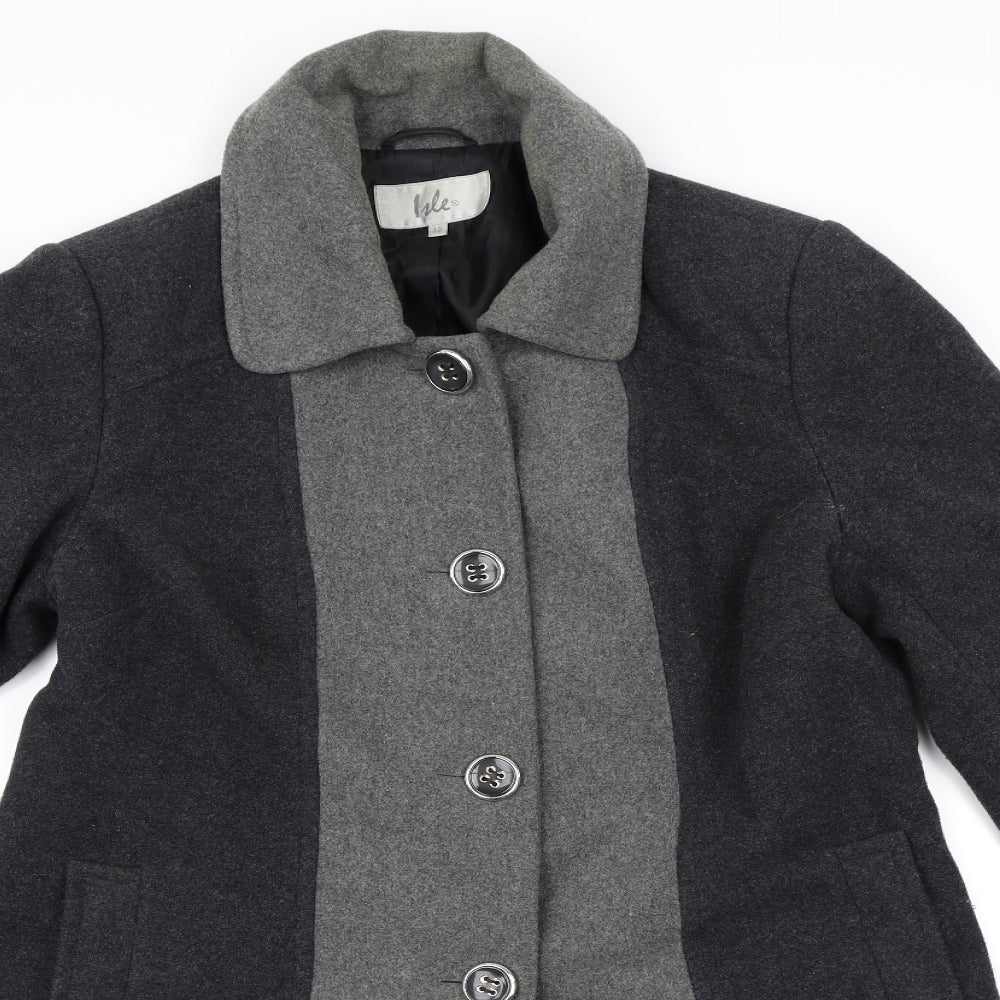 Isle Womens Grey   Pea Coat Coat Size 12