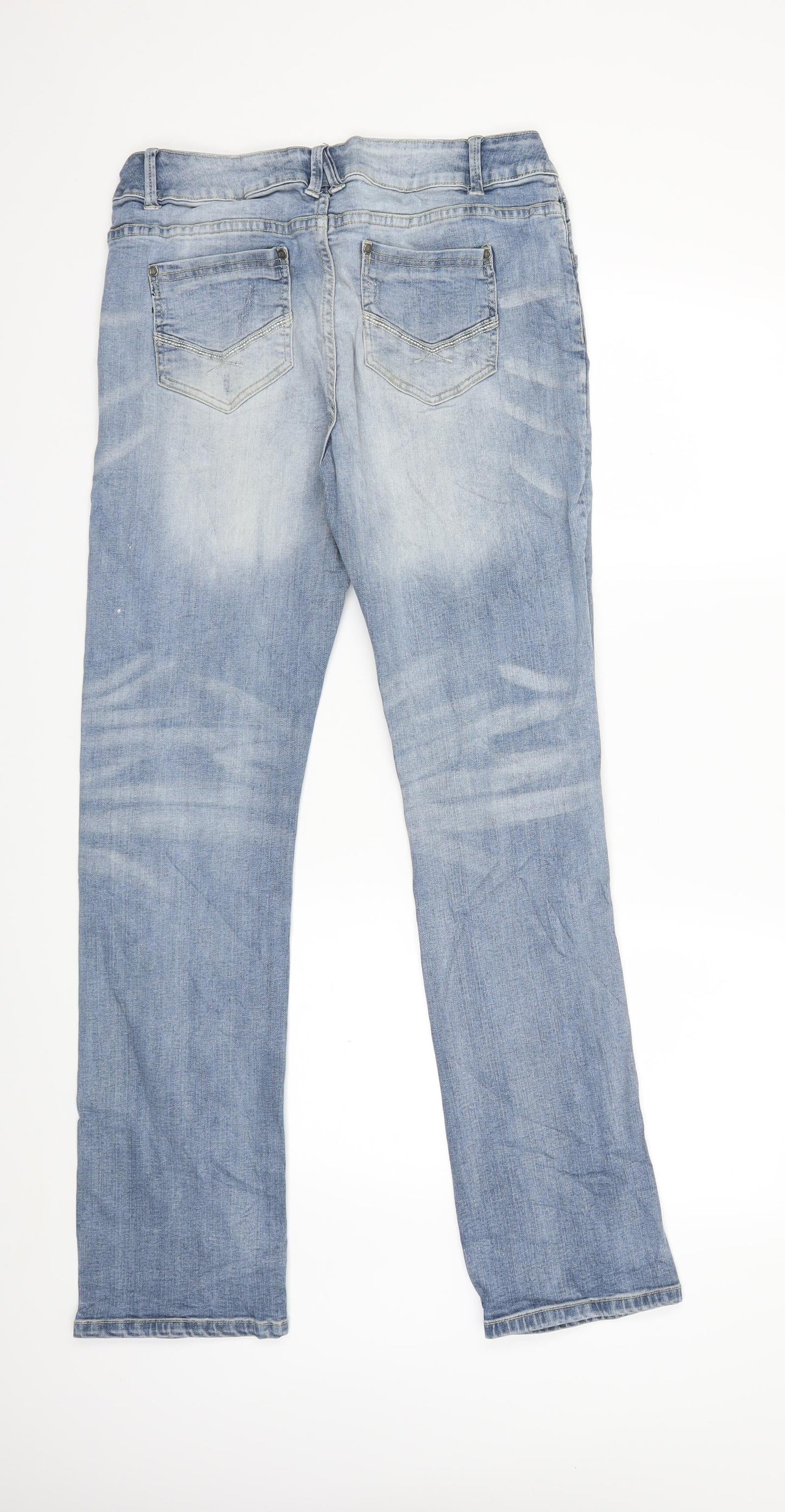 Multiblu Womens Blue  Denim Straight Jeans Size 40 in L32 in
