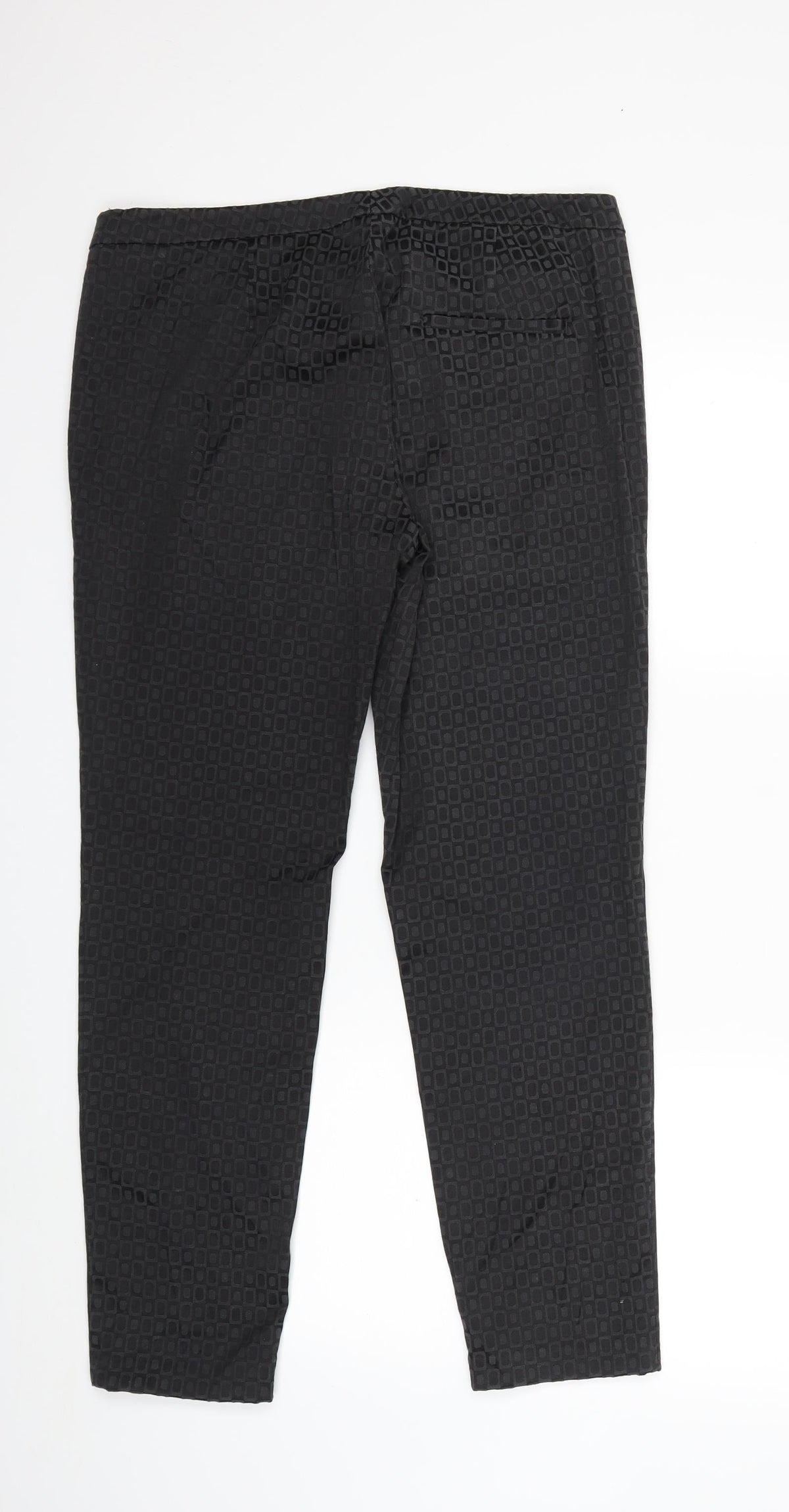 Preworn Womens Grey Geometric  Trousers  Size 14 L28 in