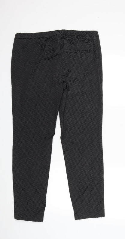 Preworn Womens Grey Geometric  Trousers  Size 14 L28 in