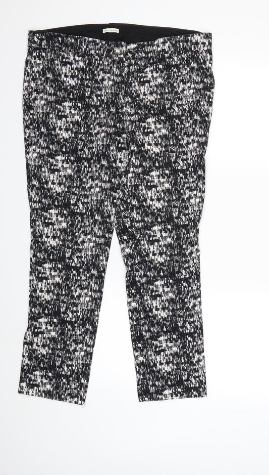 Mercer & Madison Womens Black Geometric  Trousers  Size 36 in L25 in