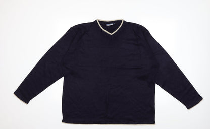 Preloved TNX Mens Blue  Knit Pullover Jumper Size L - Front