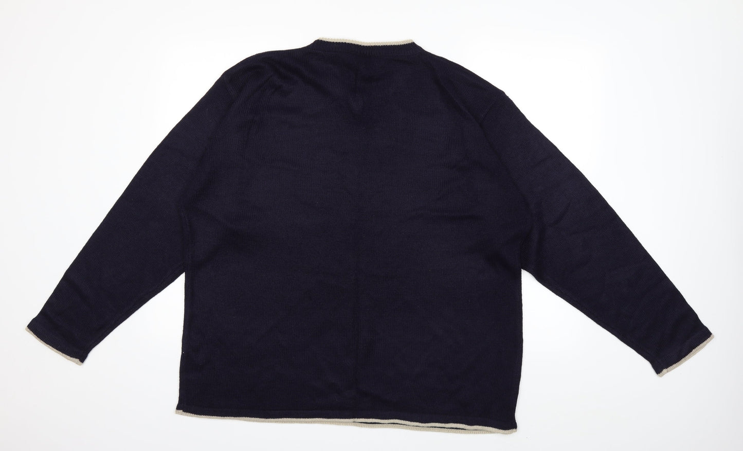 TNX Mens Blue  Knit Pullover Jumper Size L