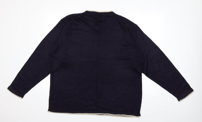 Preloved TNX Mens Blue  Knit Pullover Jumper Size L - Back