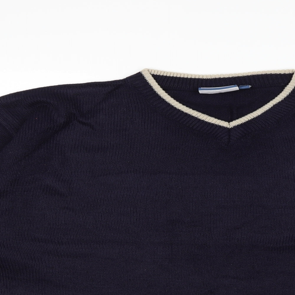 TNX Mens Blue  Knit Pullover Jumper Size L