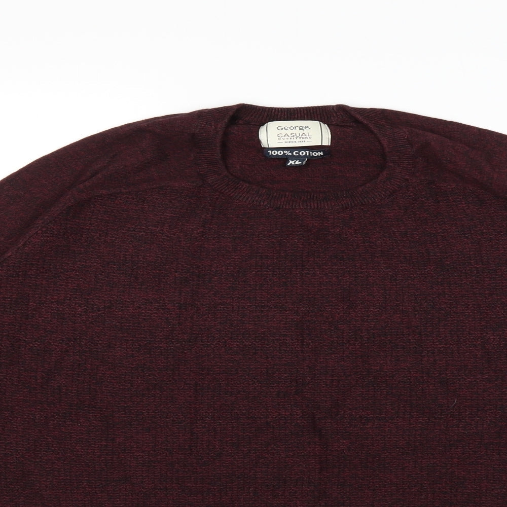 George Mens Red  Knit Pullover Jumper Size XL