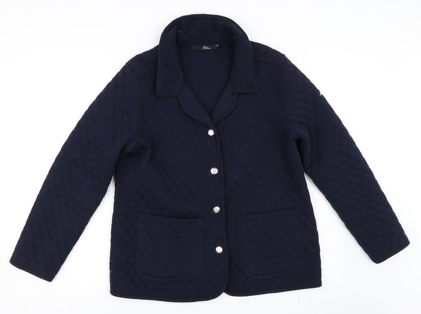 BM Casual Womens Blue   Quilted Coat Size 16
