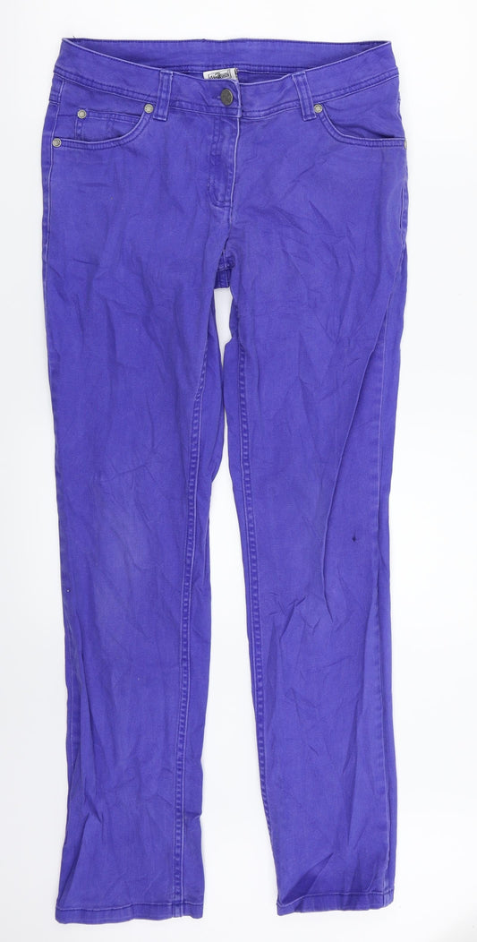 Preloved Up Fashion Womens Blue  Denim Straight Jeans Size 12 L31 in - Front