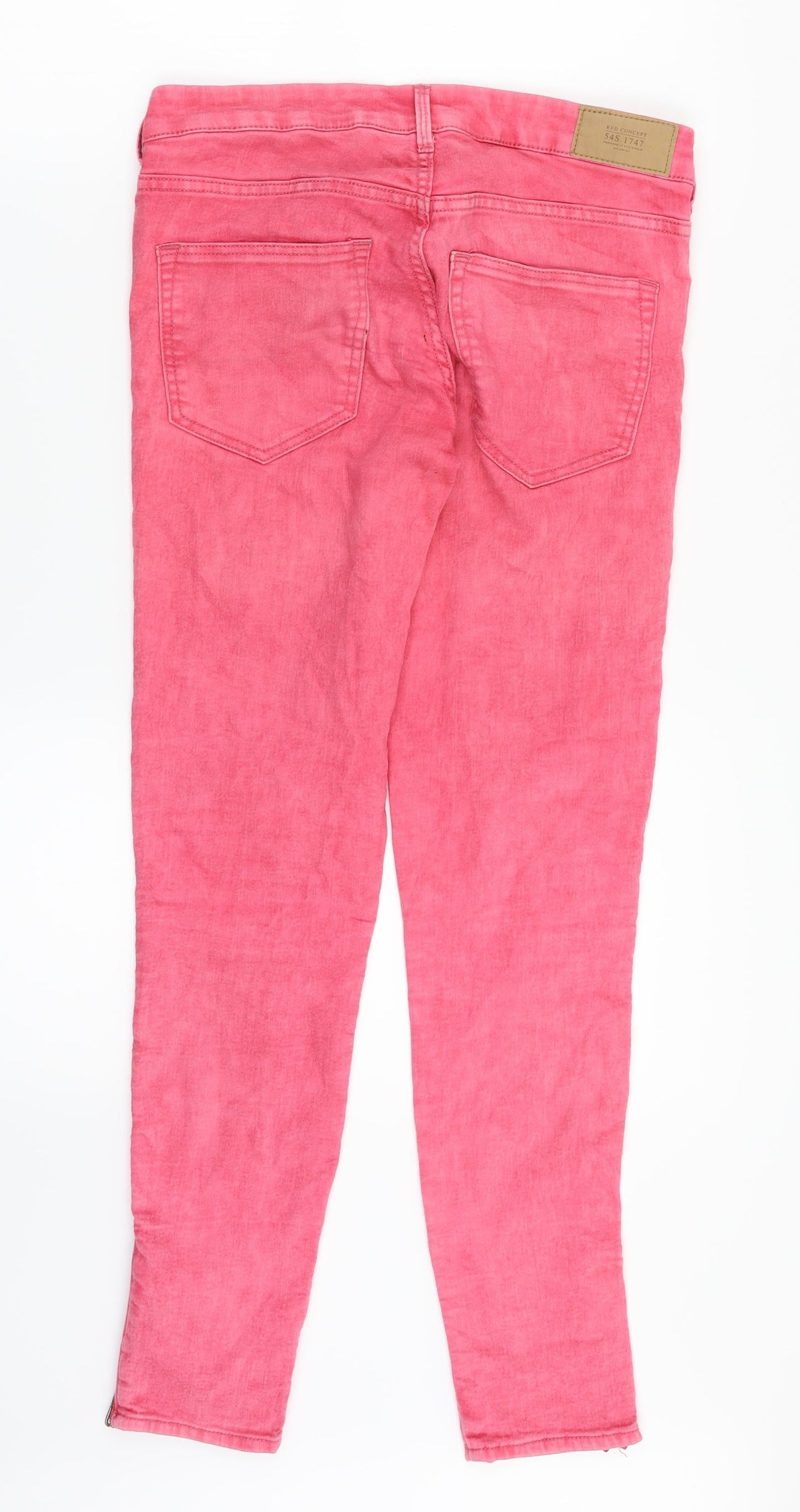 H&M Womens Pink  Denim Skinny Jeans Size 8 L26 in