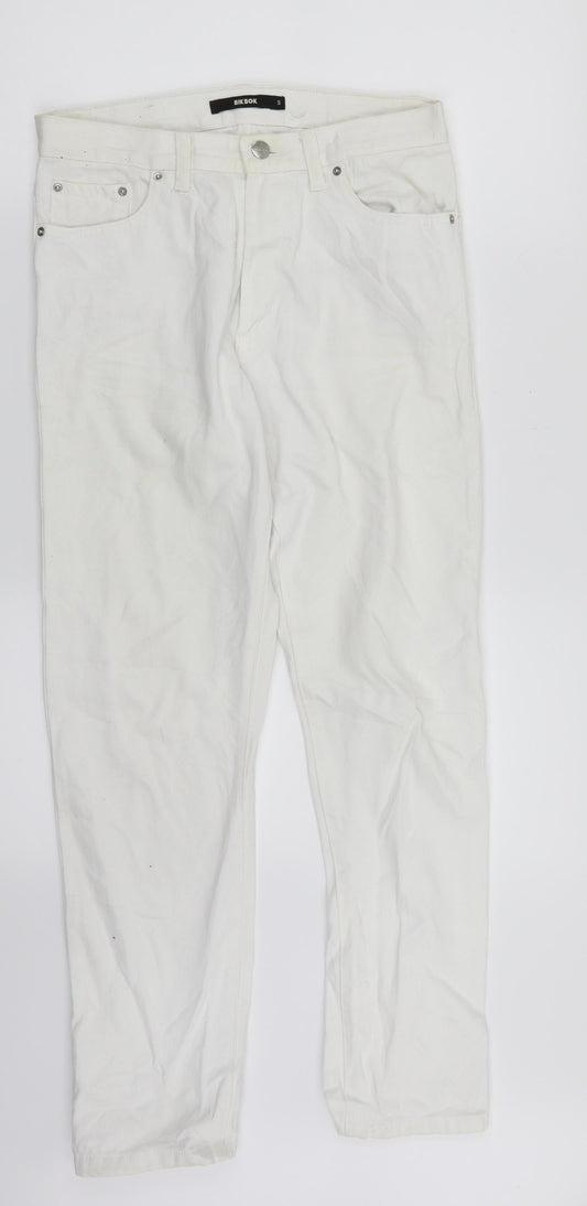 Bik Bok Womens White  Denim Straight Jeans Size S L27 in