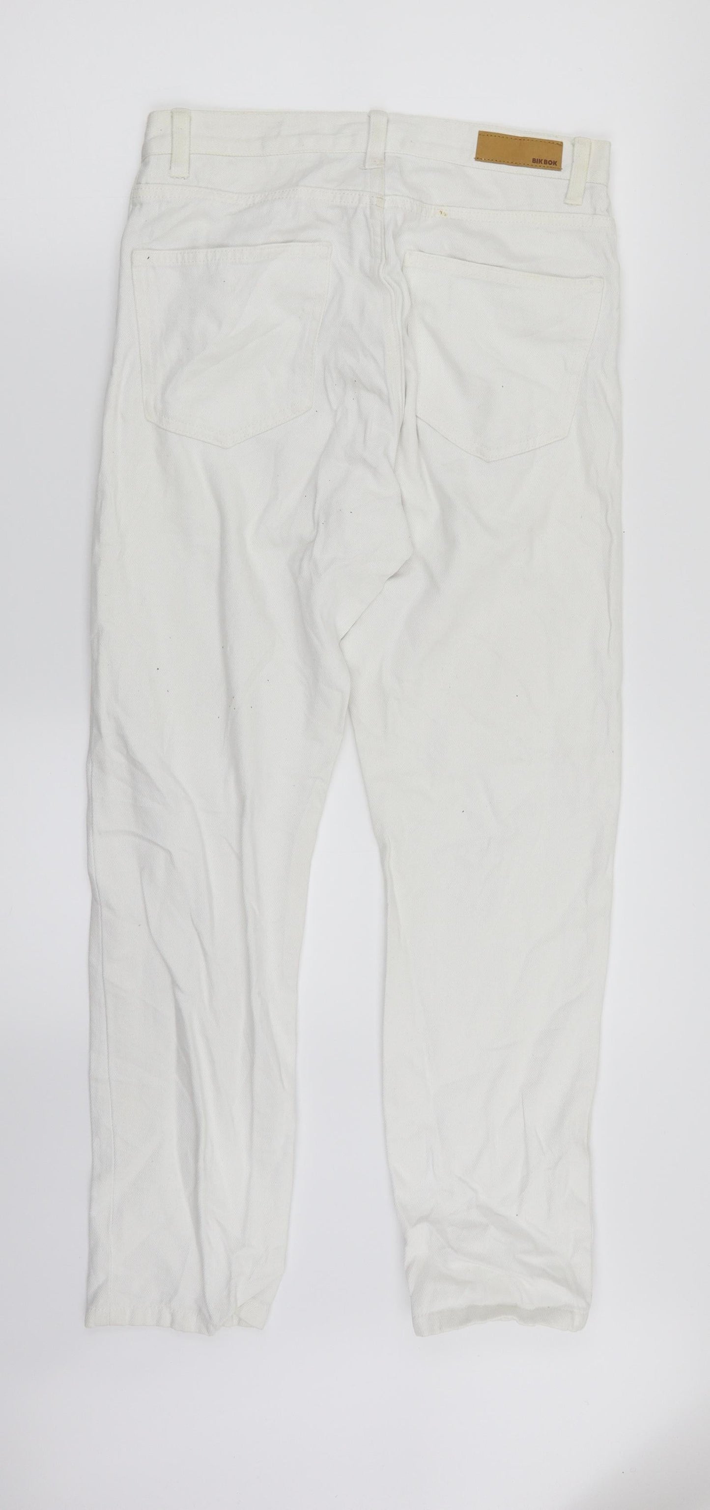 Bik Bok Womens White  Denim Straight Jeans Size S L27 in
