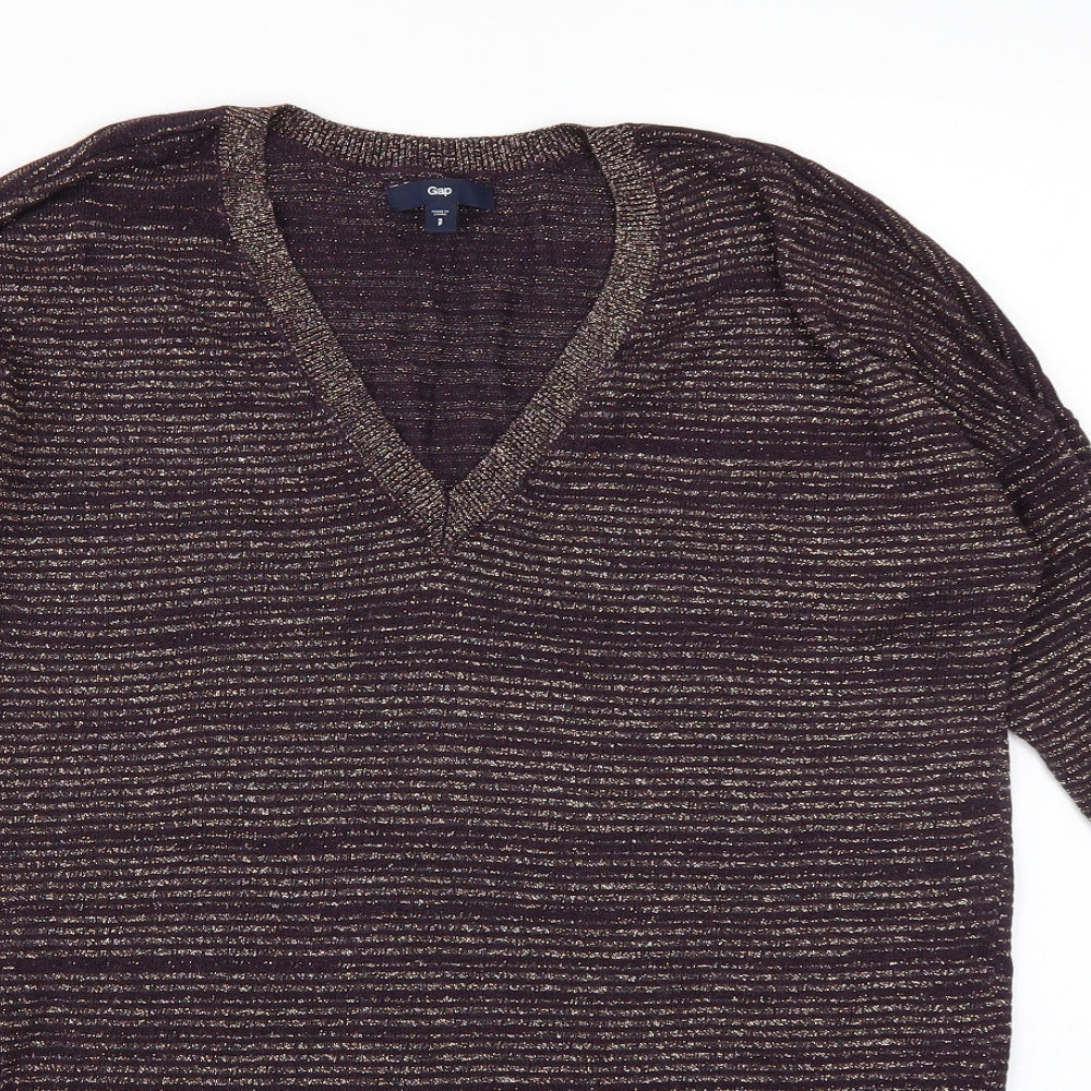 Gap Womens Purple Striped  Pullover Jumper Size S