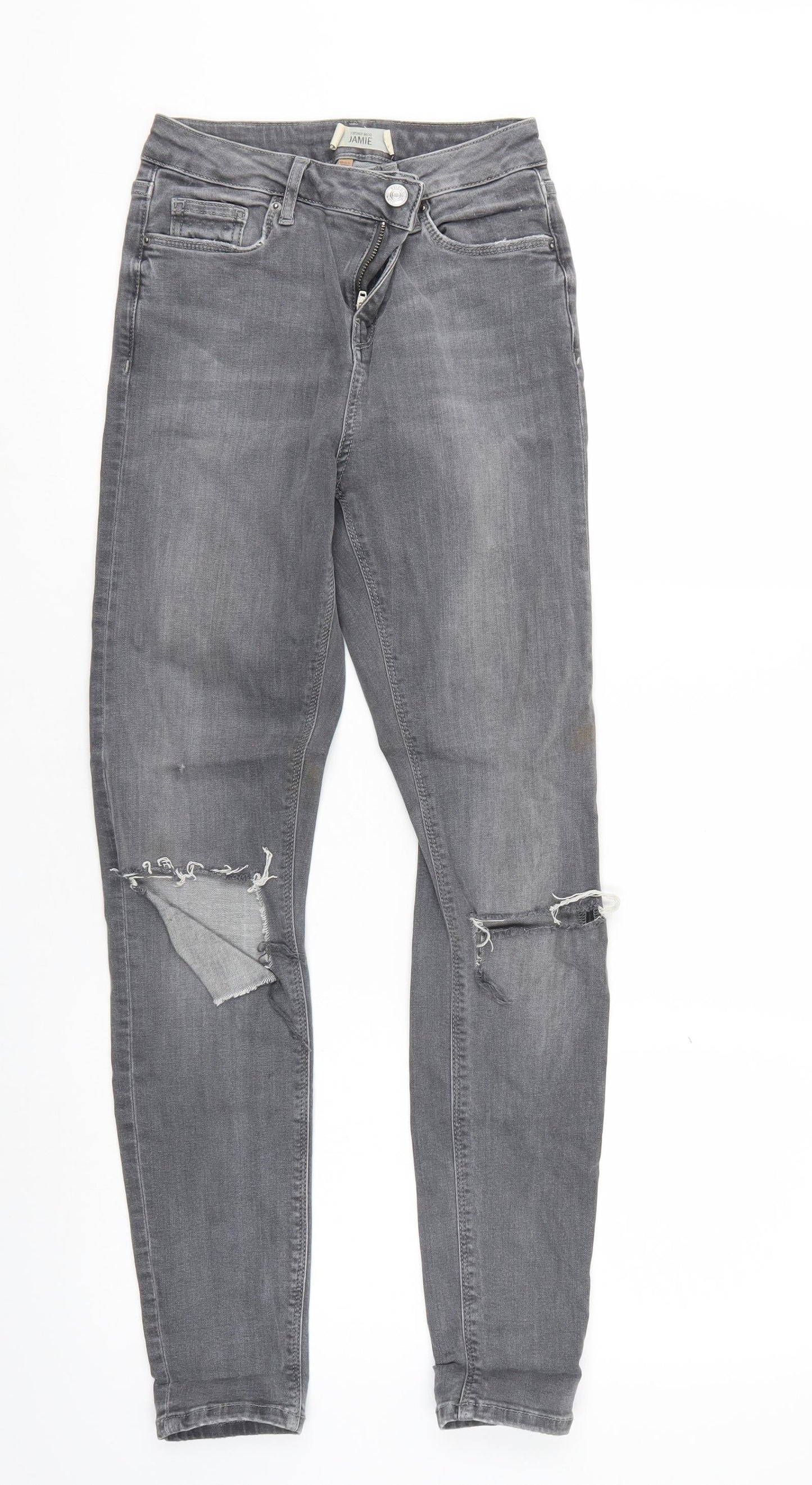 Topshop Womens Grey   Skinny Jeans Size 26 L32 in