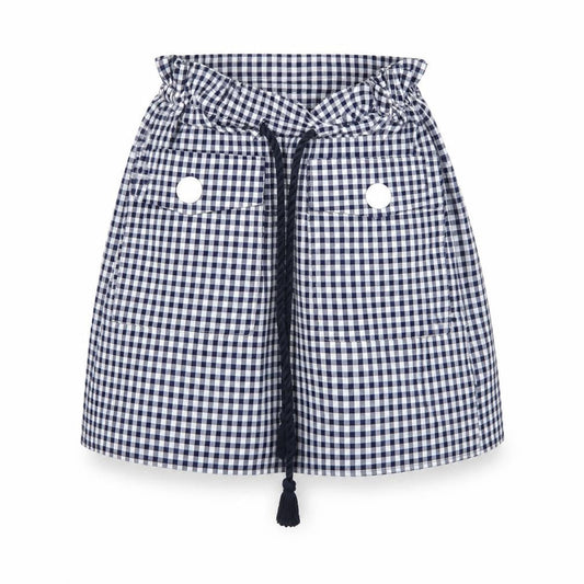 Zara Womens White Check  A-Line Skirt Size S
