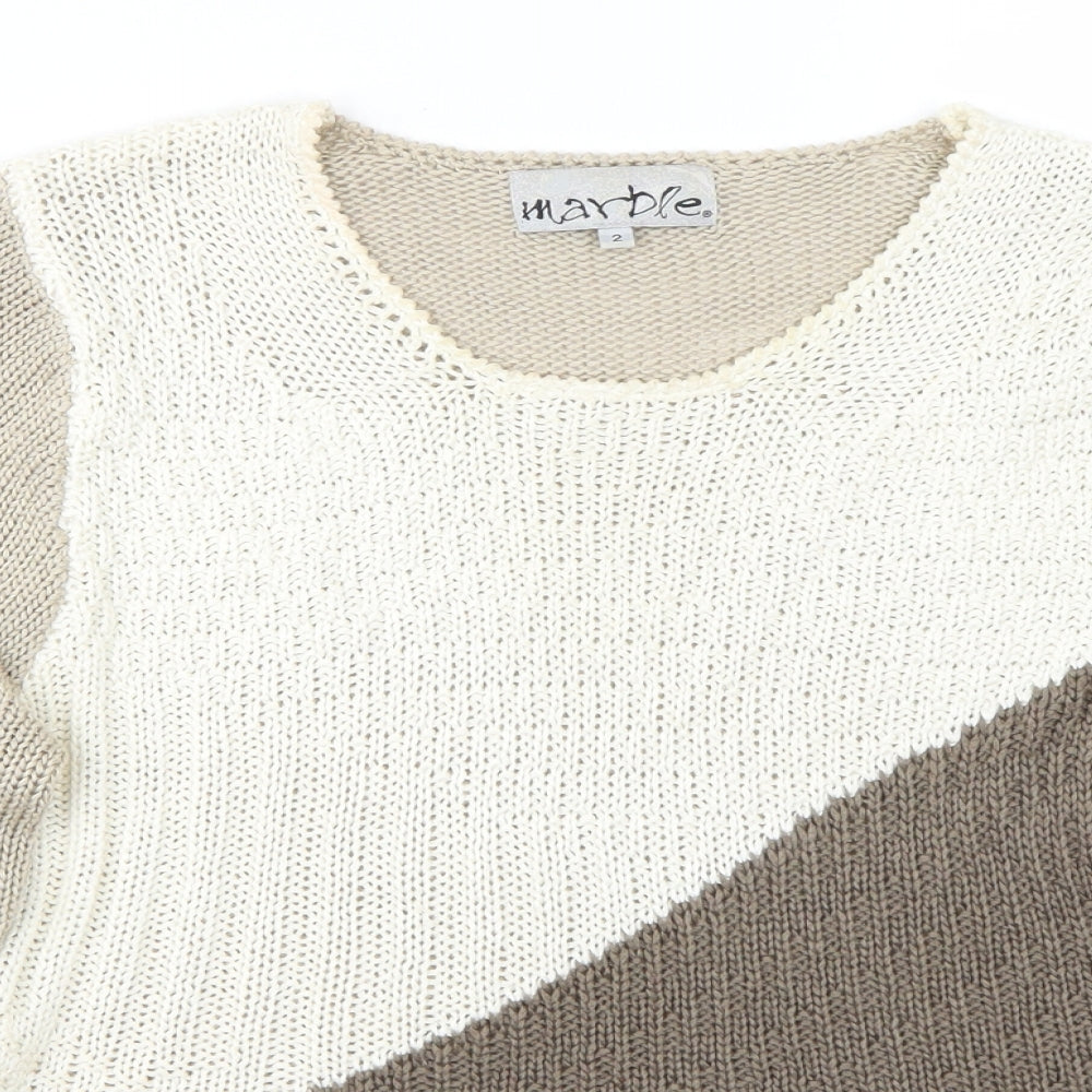 marble Womens Beige   Basic T-Shirt Size 2