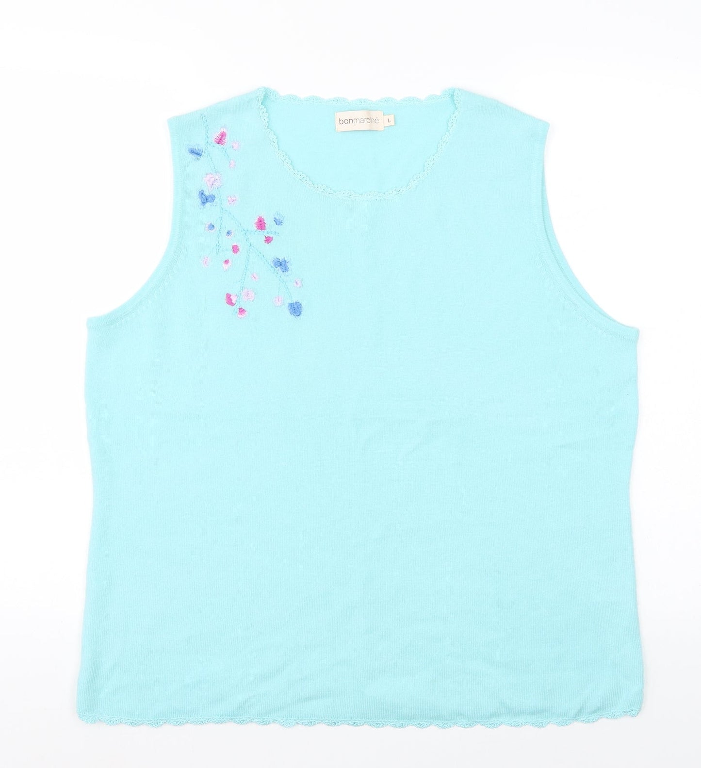 Bonmarché Womens Blue  Rayon Basic T-Shirt Size L