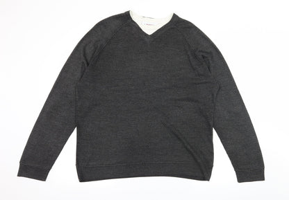 Burton Mens Grey  Knit Pullover Jumper Size L