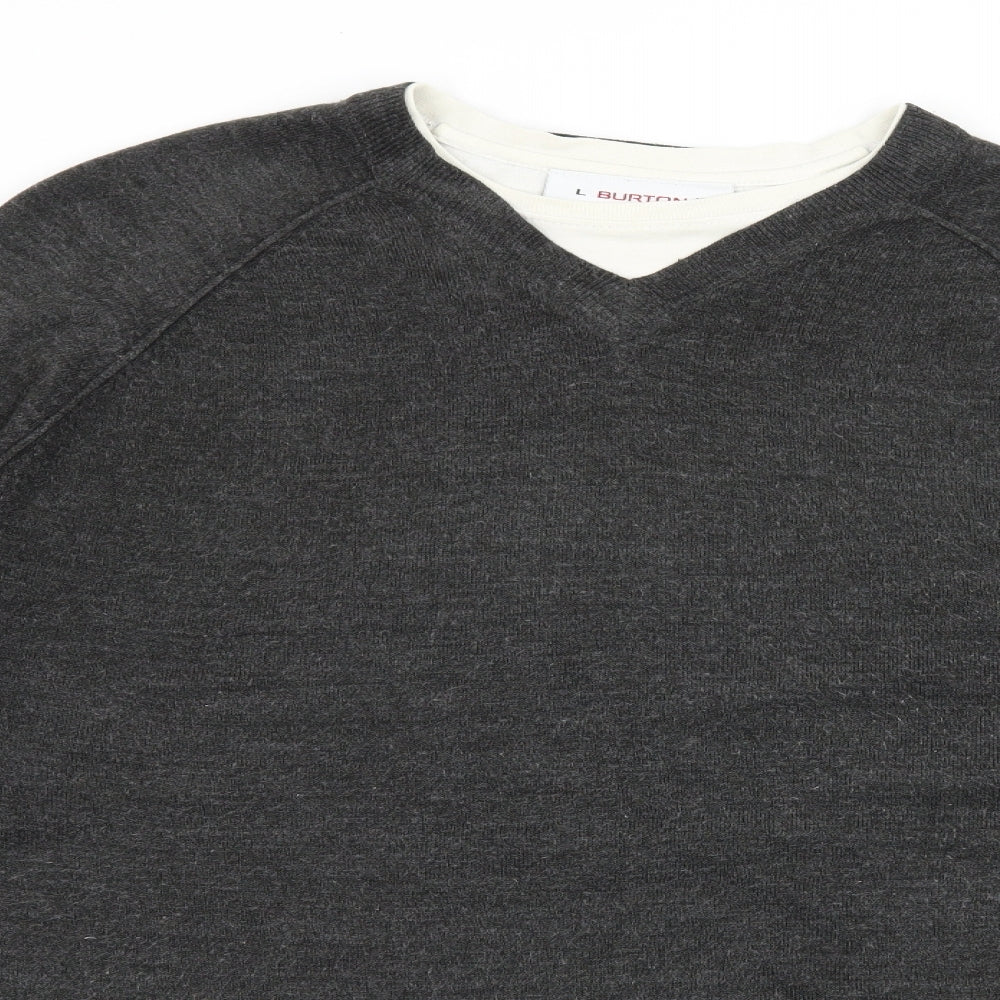 Burton Mens Grey  Knit Pullover Jumper Size L