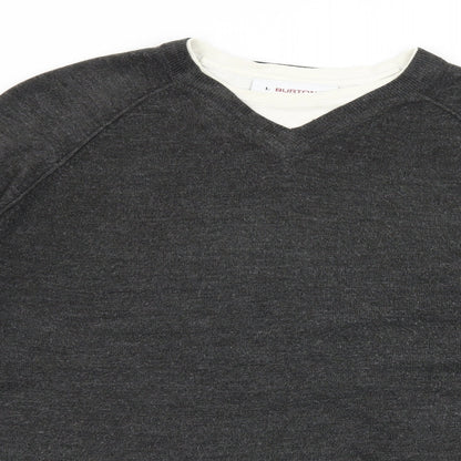 Burton Mens Grey  Knit Pullover Jumper Size L