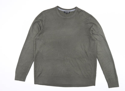 Preloved Debenhams Mens Green  Knit Pullover Jumper Size XL - Front