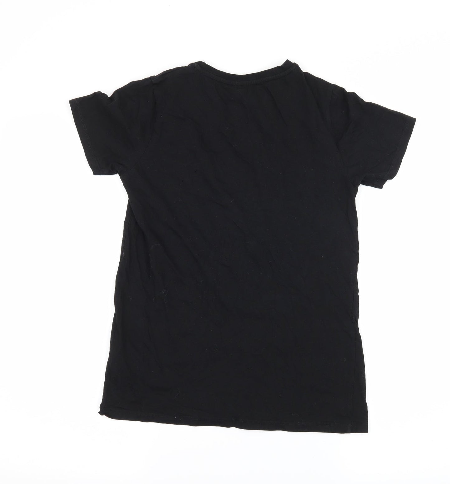 New Look Womens Black  Jersey Basic T-Shirt Size 6  - Lips