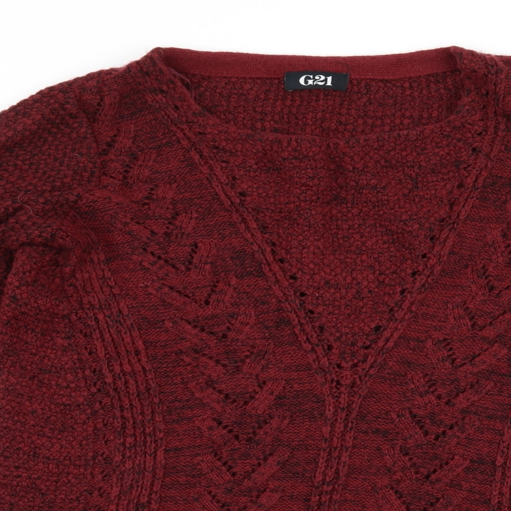 George Womens Red  Knit Pullover Jumper Size 14