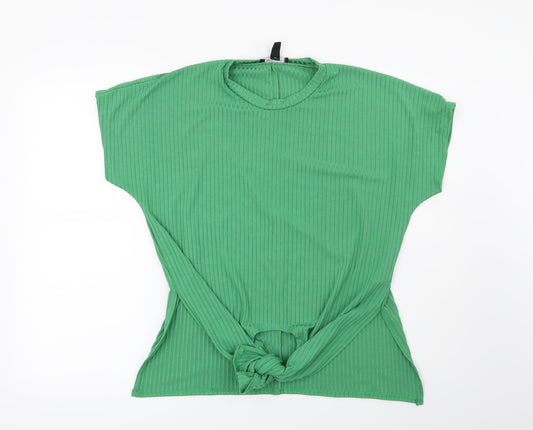 New Look Womens Green Striped  Basic Blouse Size 10