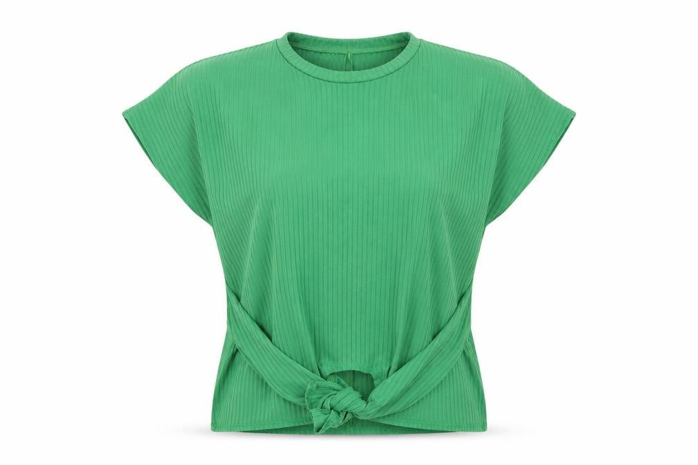 New Look Womens Green Striped  Basic Blouse Size 10