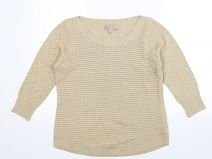 Cristina B Womens Beige  Knit Pullover Jumper Size M