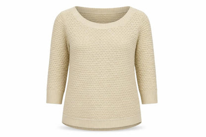 Cristina B Womens Beige  Knit Pullover Jumper Size M