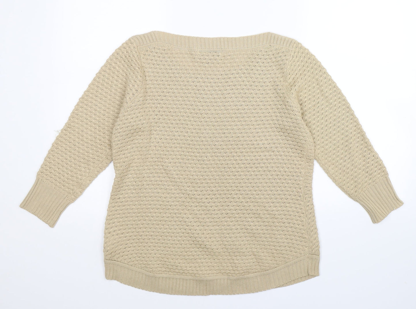Cristina B Womens Beige  Knit Pullover Jumper Size M