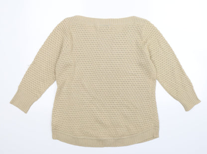 Cristina B Womens Beige  Knit Pullover Jumper Size M